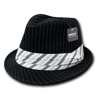 556 Pinstriped Fedora Hat