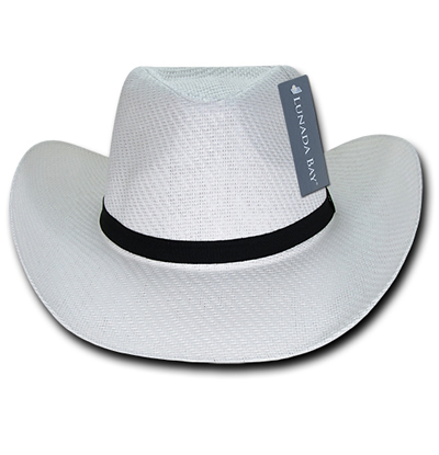 539 Paper Mesh Cowboy Hat Plain